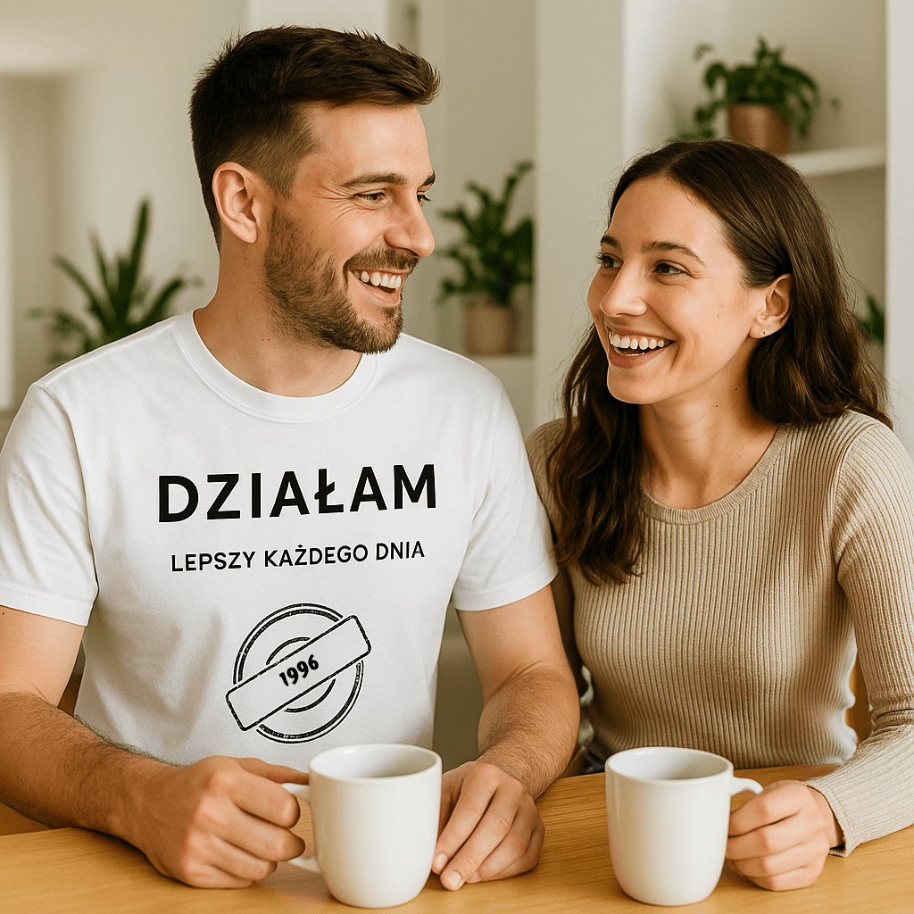 Koszulka 1996 – DZIAŁAM. Lepszy każdego dnia (Męska, Biała)