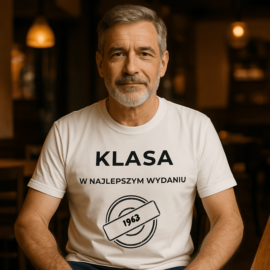 Koszulka 1963 – KLASA. W najlepszym wydaniu (Męska, Biała)