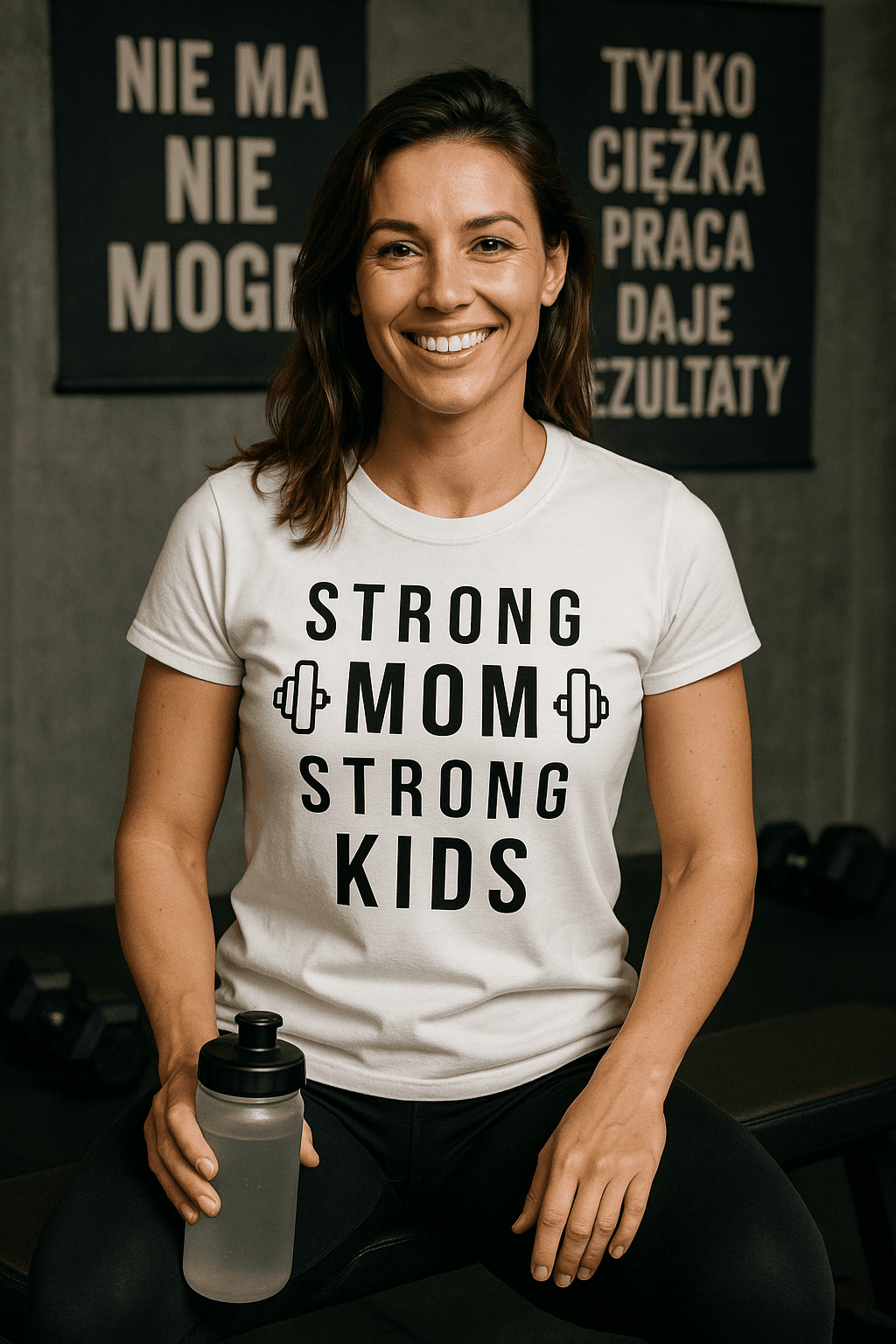 Zestaw Koszulka + Kubek: Strong Mom Strong Kids – Mama Edition (biała) TOP PREZENT