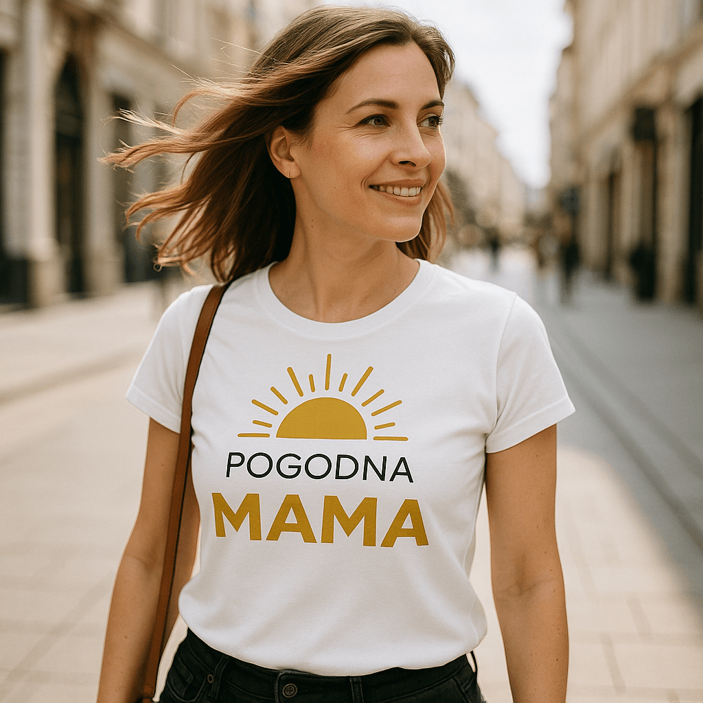 Zestaw Koszulka + Kubek: Pogodna Mama - Mama Gold Edition (biała)