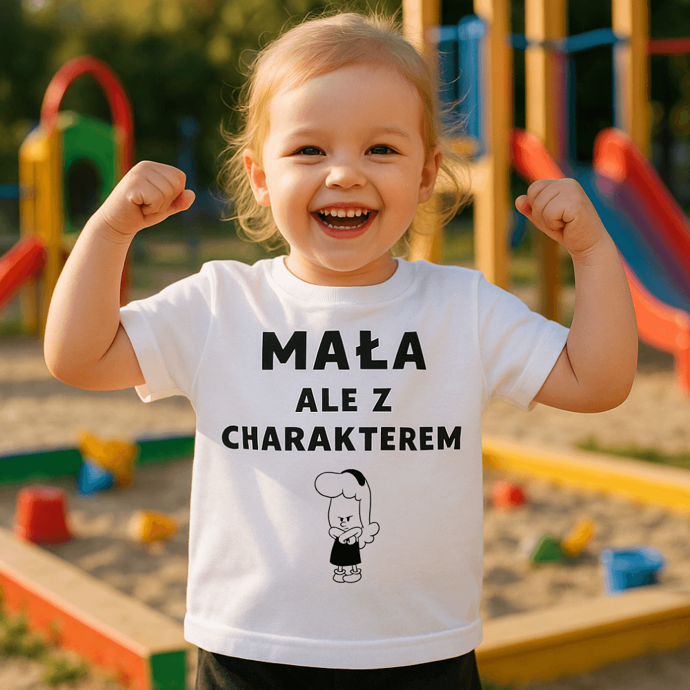 MAŁA ALE Z CHARAKTEREM – Koszulka Sportowa dla Dziewczynek