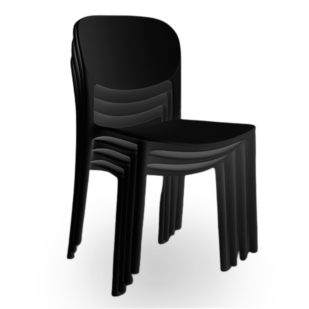 Nordic krzesło konferencyjne, plastikowe, czarne, sztaplowane – do gastronomii, domu, biura i na eventy