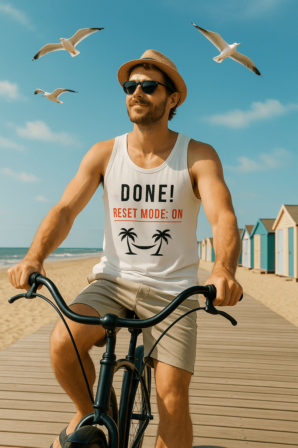 Done! Reset Mode: ON | Dla Niego Tank Top (biały)
