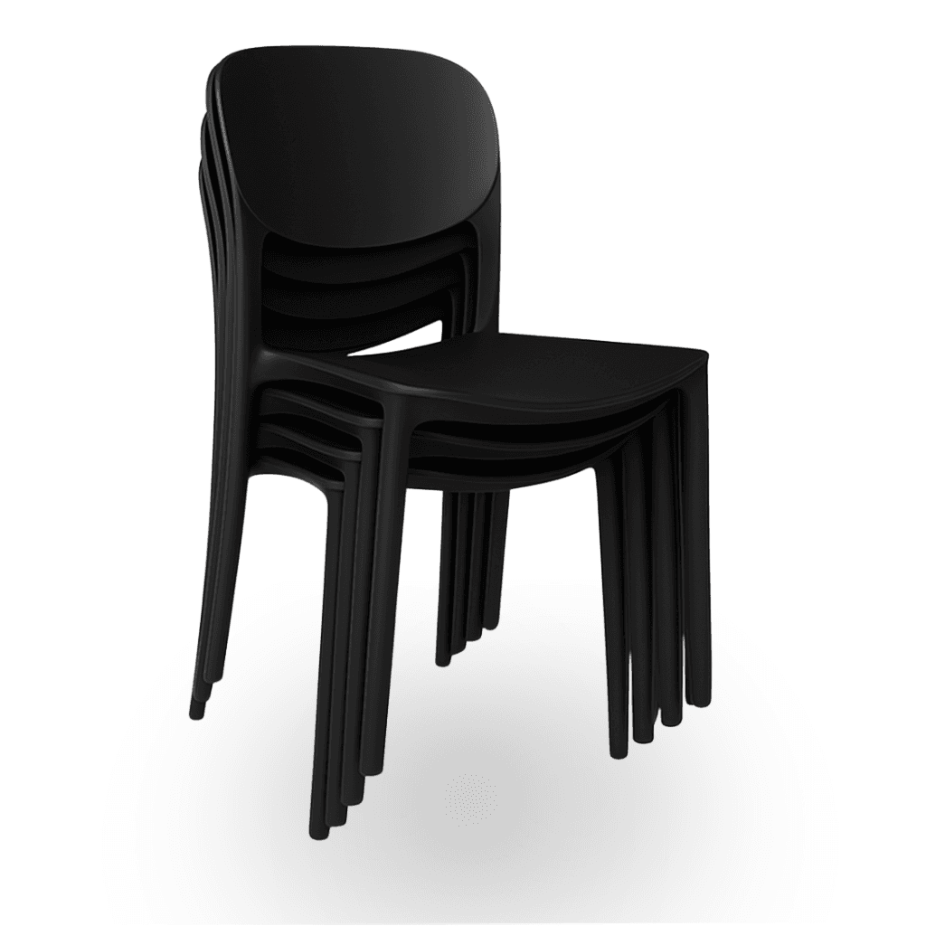 Nordic krzesło konferencyjne, plastikowe, czarne, sztaplowane – do gastronomii, domu, biura i na eventy
