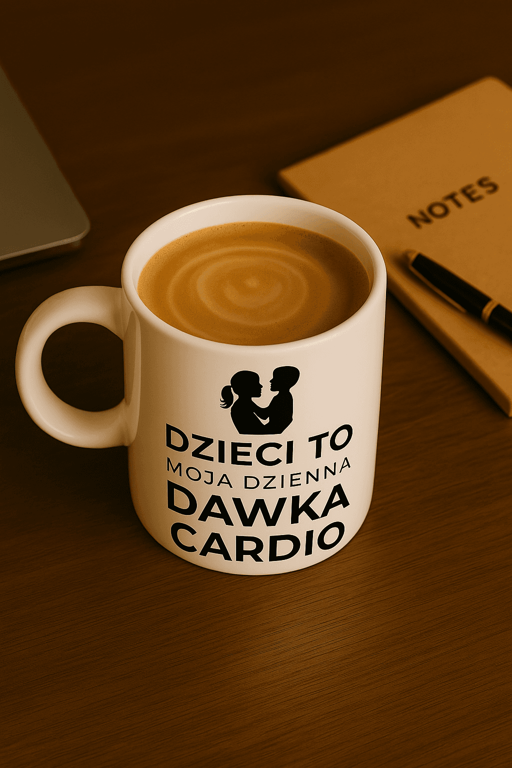 Zestaw Koszulka + Kubek: Dzienna dawka cardio - Mama Edition (biała) TOP PREZENT