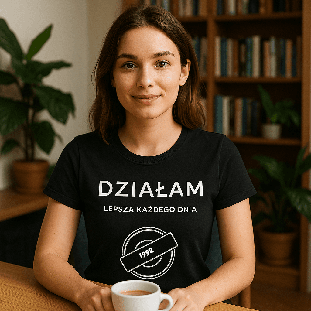 Koszulka 1992 – DZIAŁAM. Lepsza każdego dnia (Damska, Czarna)