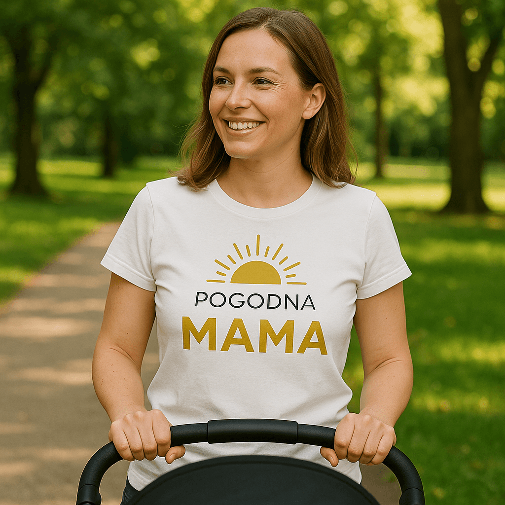Zestaw Koszulka + Kubek: Pogodna Mama - Mama Gold Edition (biała)