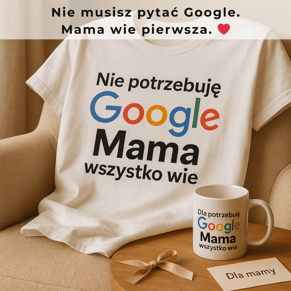 Zestaw Koszulka + Kubek: Mama Wie - Mama Lifestyle Edition (biała) TOP PREZENT