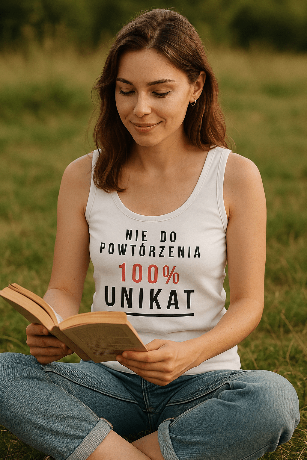 100% UNIKAT Tank Top - Strong Pretty Collection (biała)
