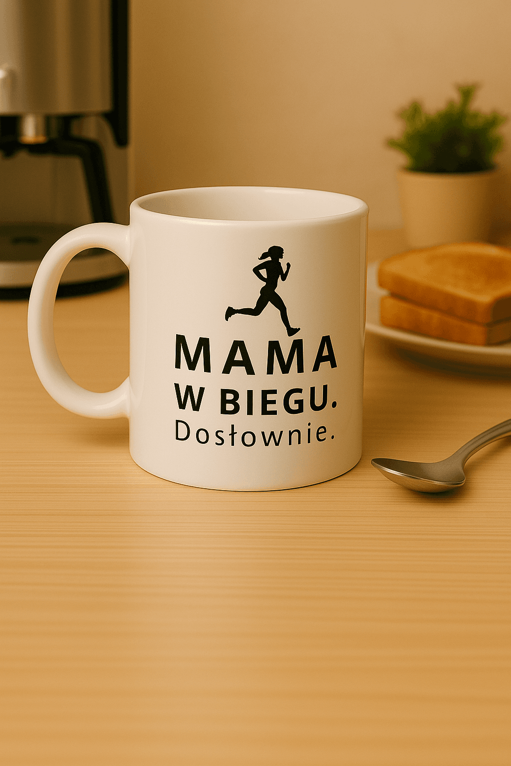 Kubek: W Biegu. Dosłownie – Mama Edition (biała)