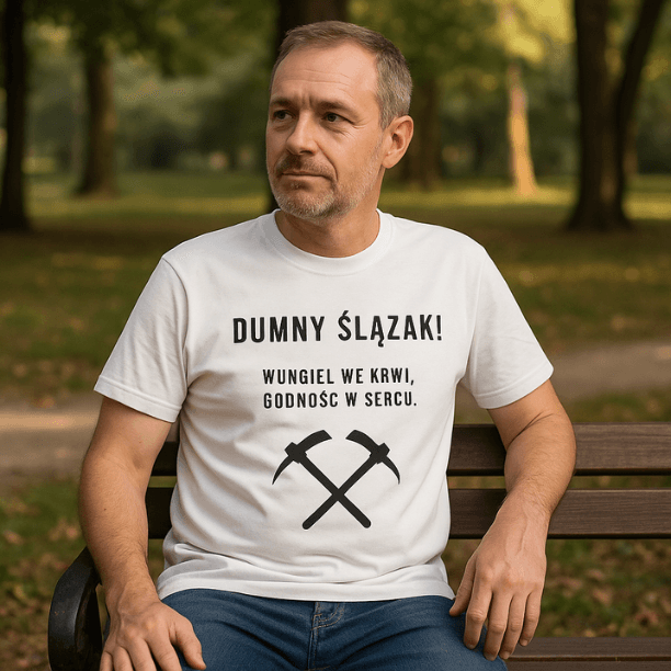 Dumny Ślązak - koszulka z charakterem (biała)