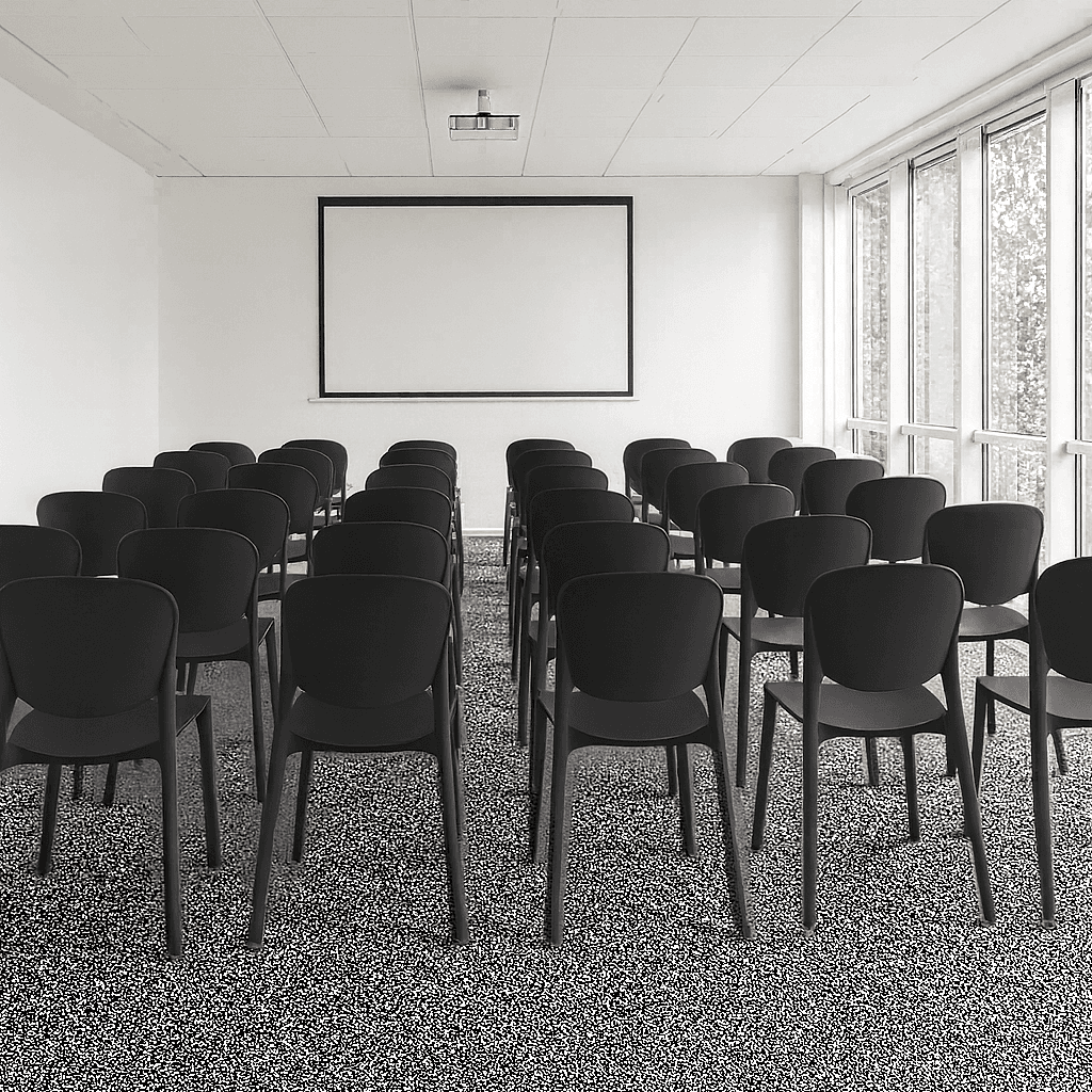 Krzesło plastikowe czarne, sztaplowane (PP) – do domu, biura, szkoły i gastronomii, łatwe w czyszczeniu