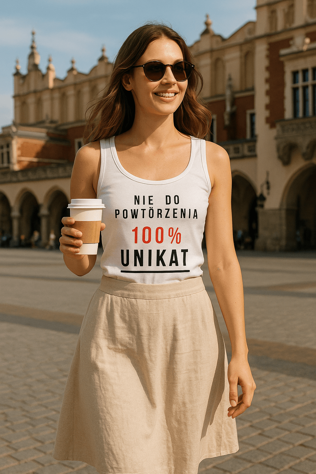 100% UNIKAT Tank Top - Strong Pretty Collection (biała)