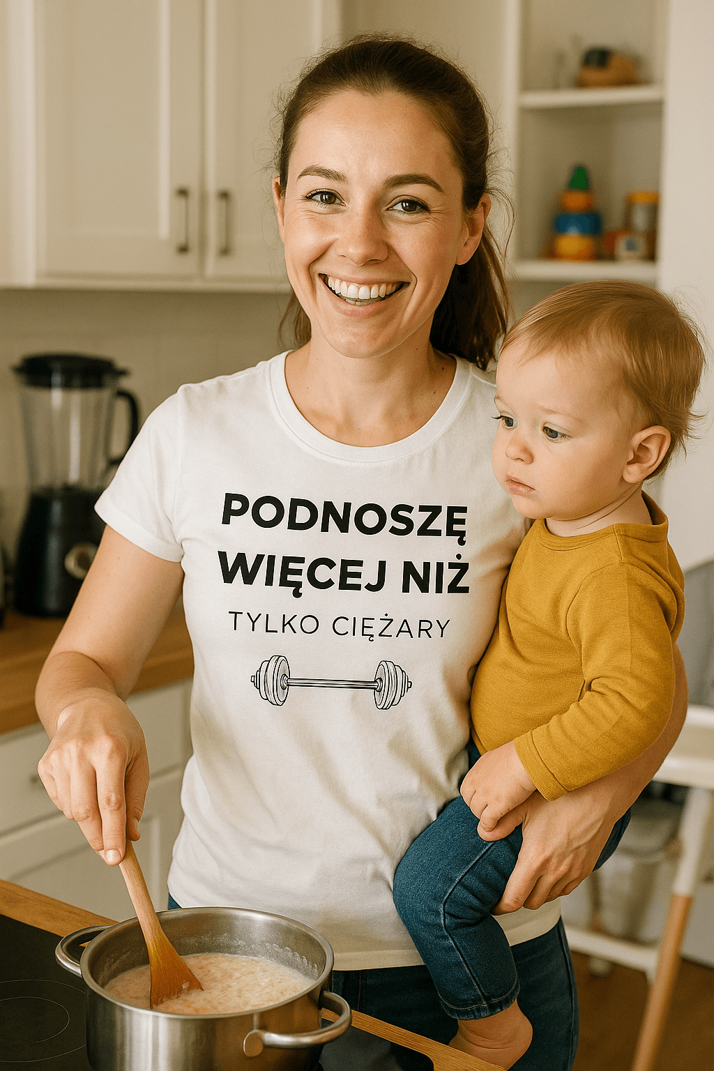 Podnoszę więcej niż tylko ciężary 🏋️‍♂️ – MAMA edition (biała)