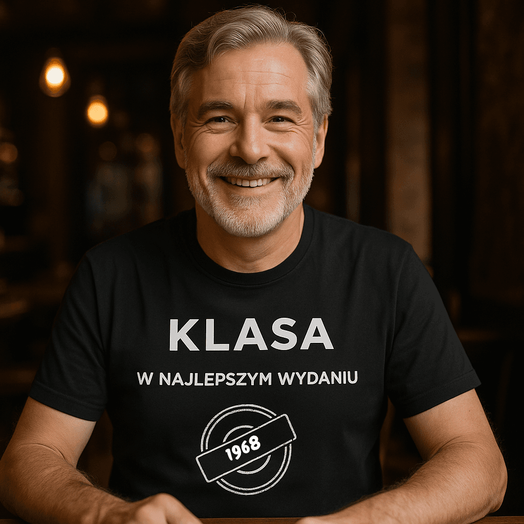 Koszulka 1968 – KLASA. W najlepszym wydaniu (Męska, Czarna)