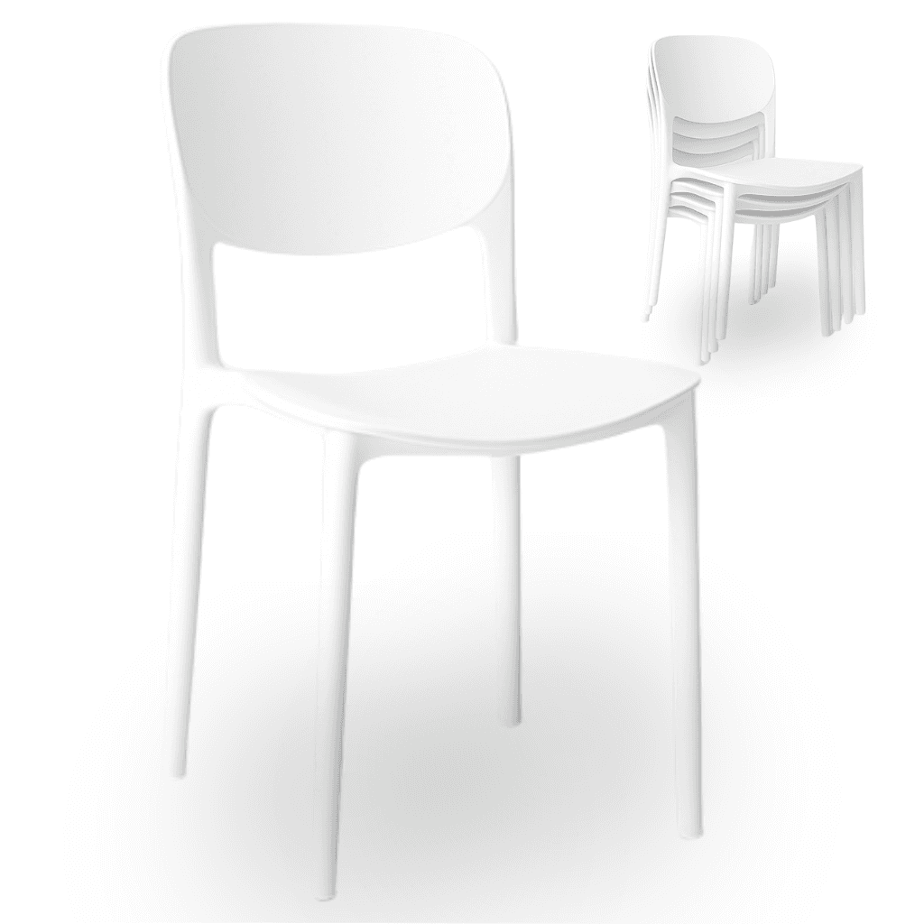 Nordic krzesło konferencyjne, plastikowe, białe, sztaplowane – do gastronomii, domu, biura i na eventy