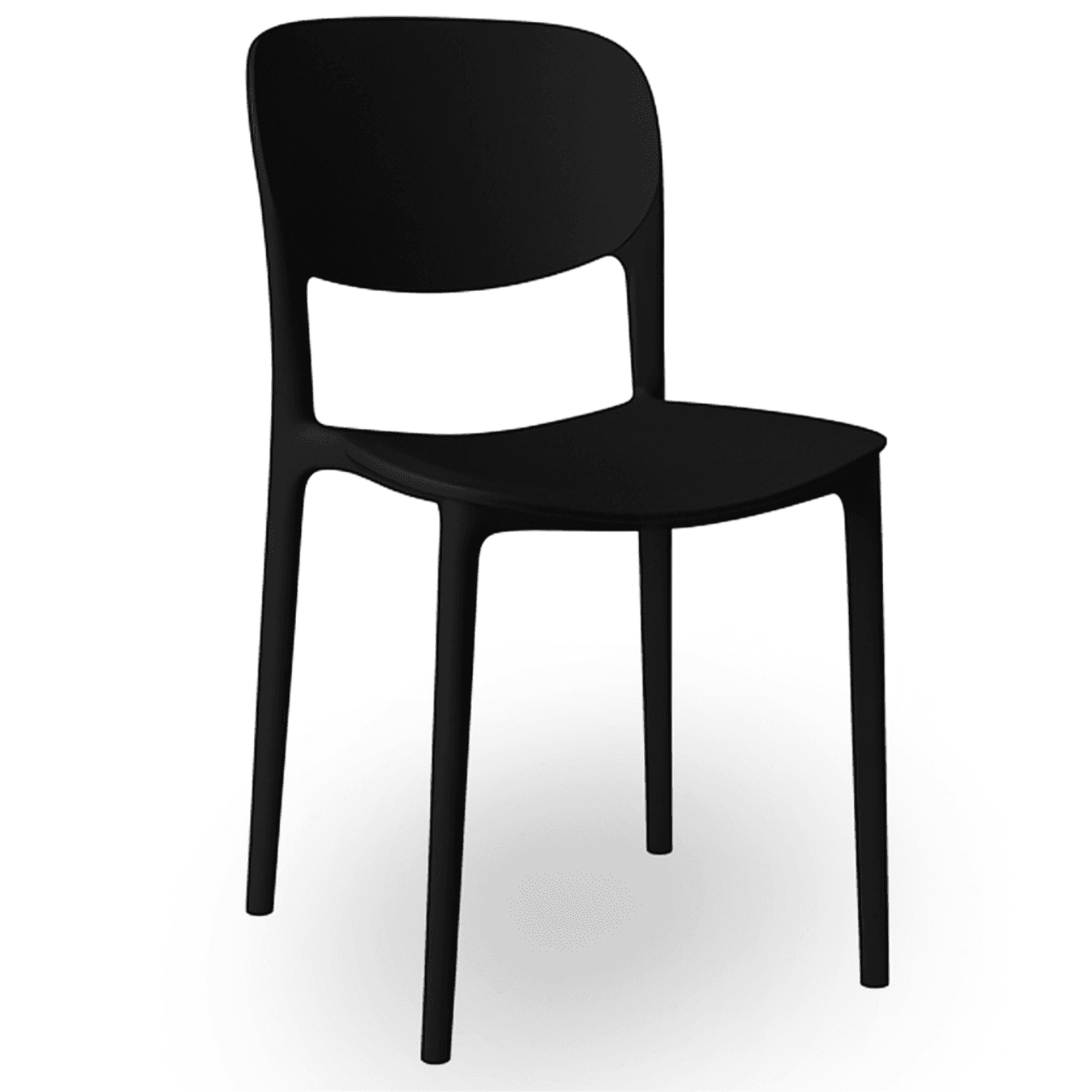 Nordic krzesło konferencyjne, plastikowe, czarne, sztaplowane – do gastronomii, domu, biura i na eventy