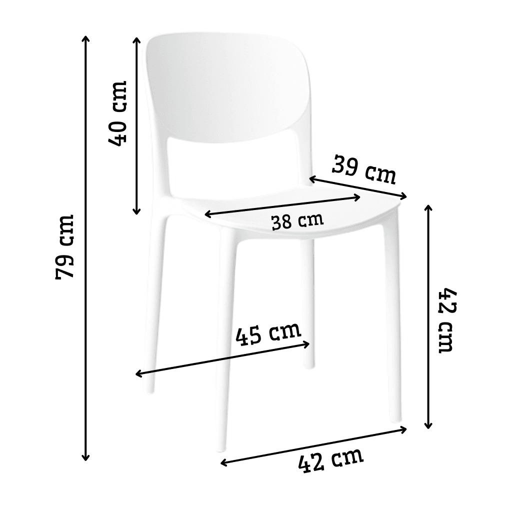 Nordic krzesło konferencyjne, plastikowe, białe, sztaplowane – do gastronomii, domu, biura i na eventy