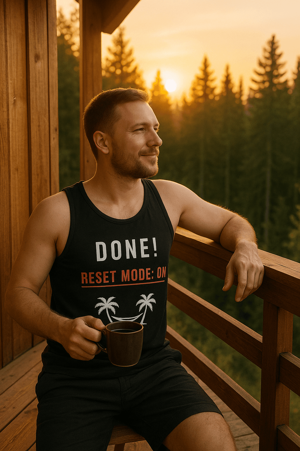 Done! Reset Mode: ON | Dla Niego Tank Top (czarny)