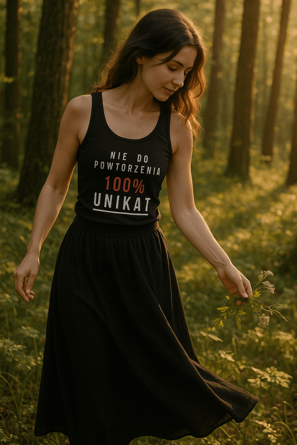 100% UNIKAT Tank Top - Strong Pretty Collection (czarna)