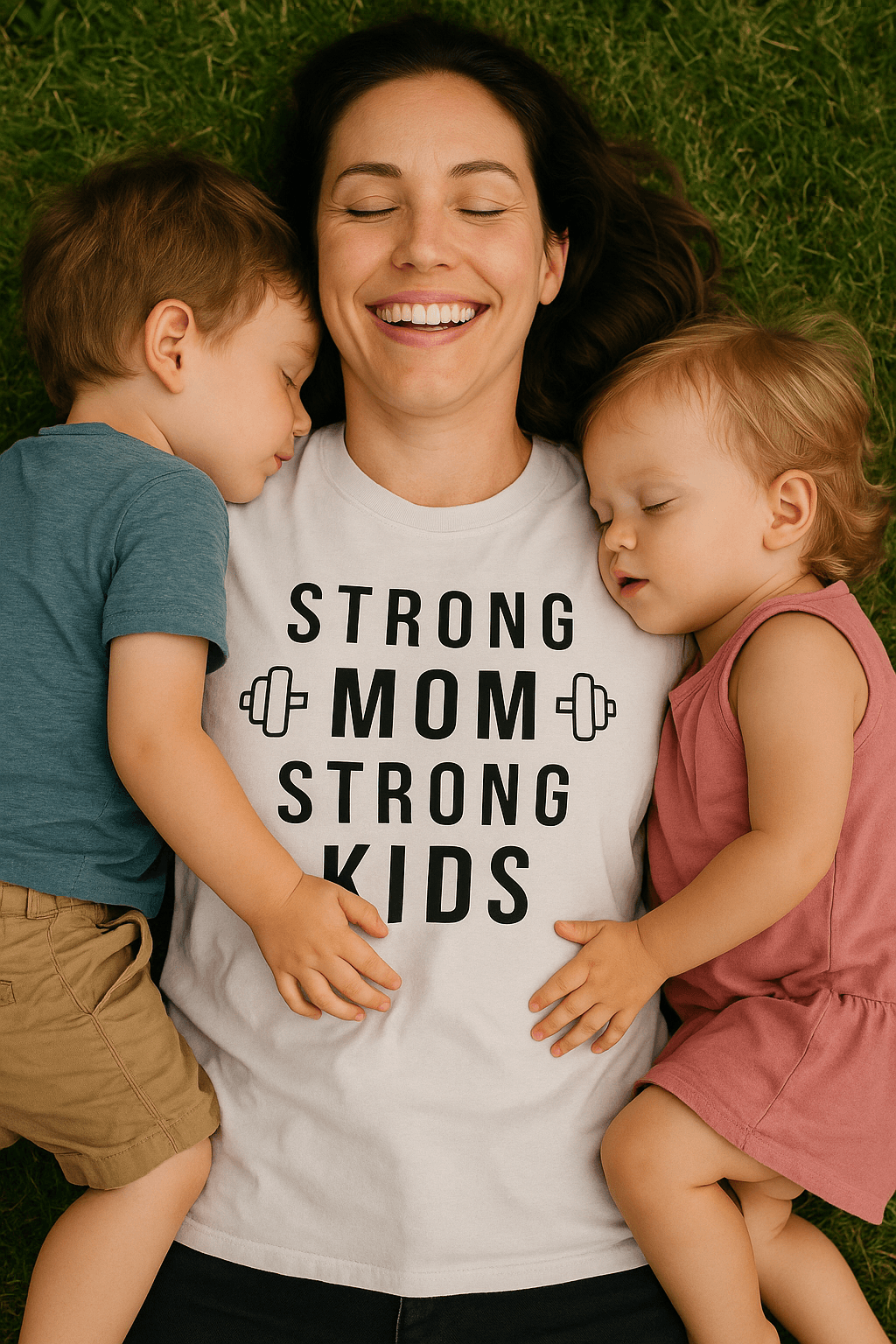 Zestaw Koszulka + Kubek: Strong Mom Strong Kids – Mama Edition (biała) TOP PREZENT