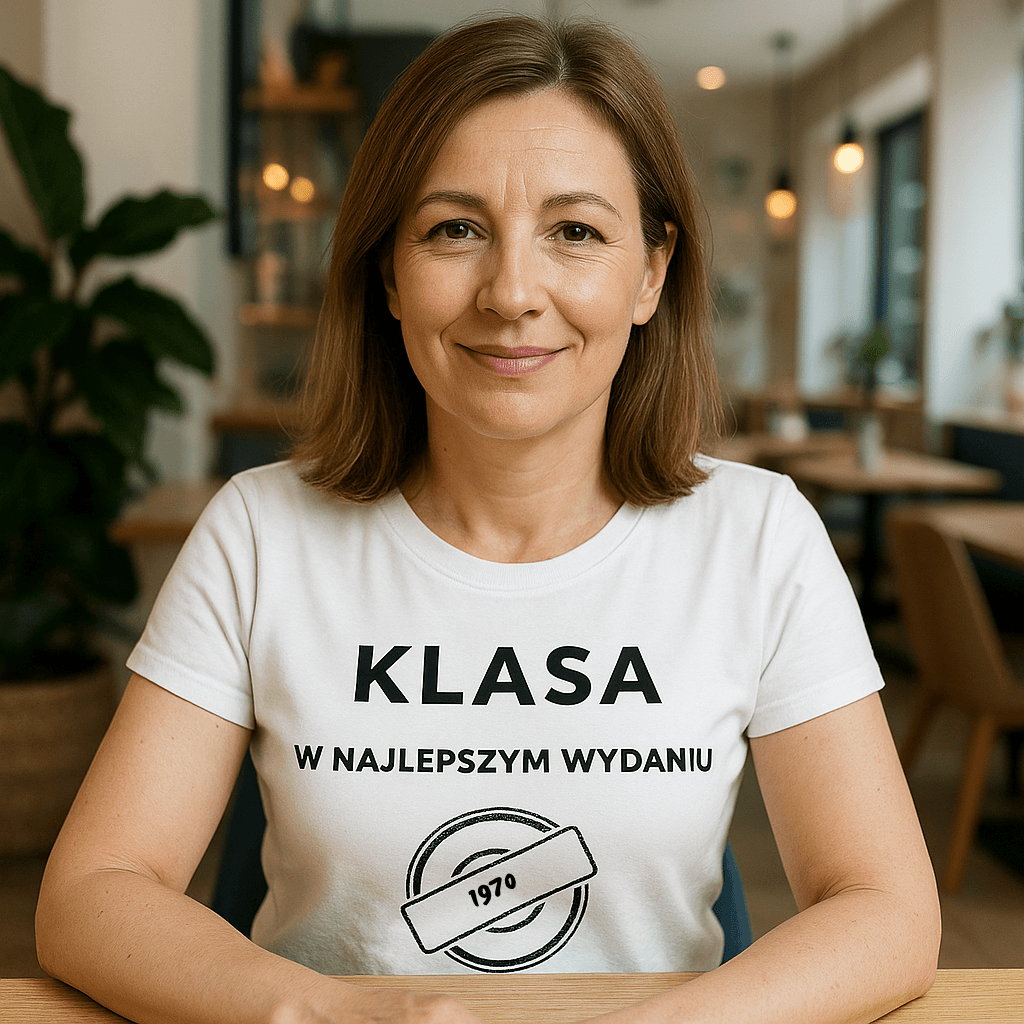Koszulka 1970 – KLASA. W najlepszym wydaniu (Damska, Biała)