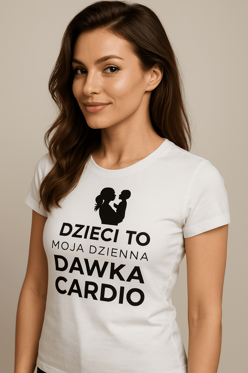 Zestaw Koszulka + Kubek: Dzienna dawka cardio - Mama Edition (biała) TOP PREZENT