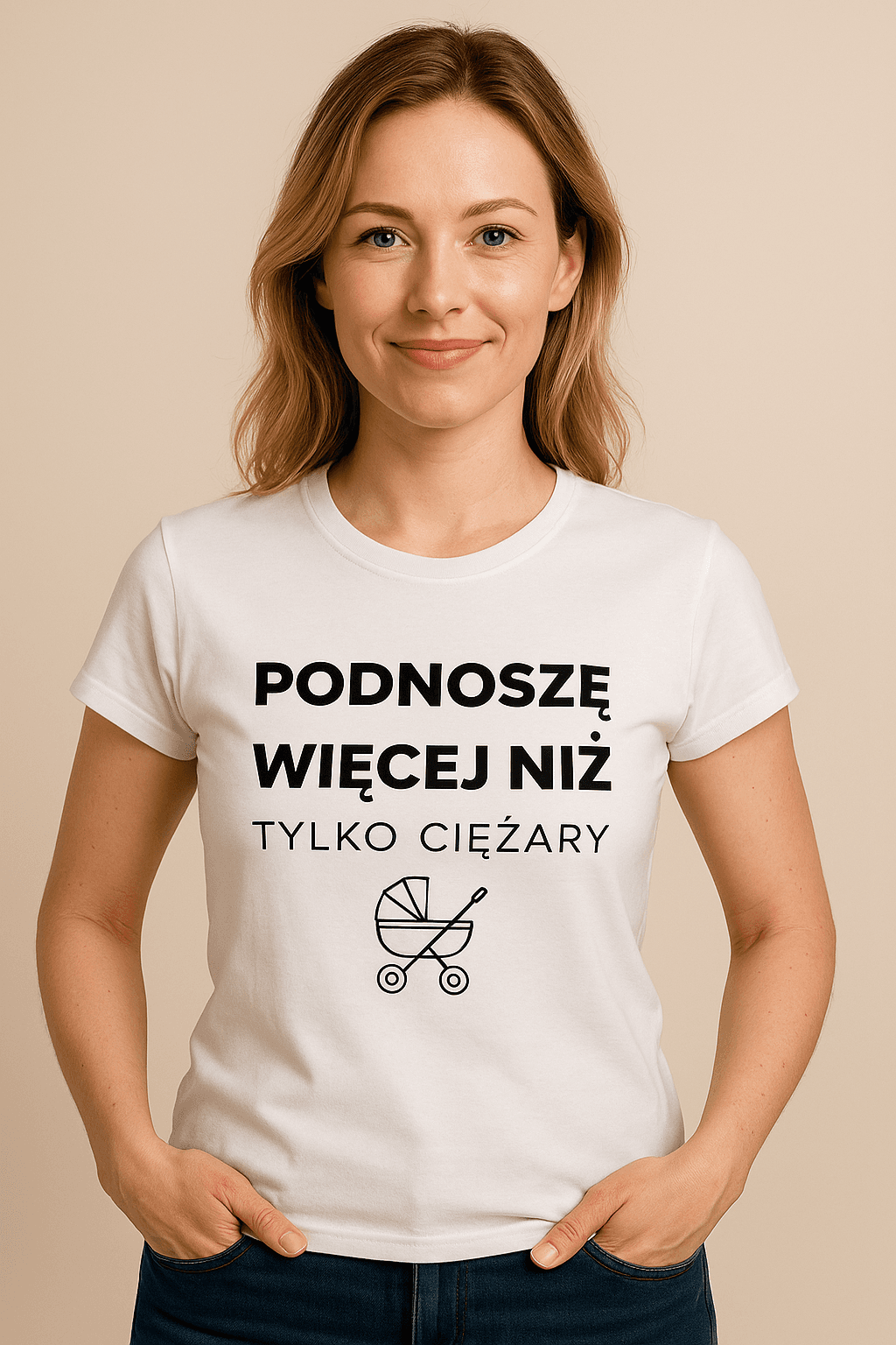 Podnoszę więcej niż tylko ciężary 👶 – MAMA edition (biała)