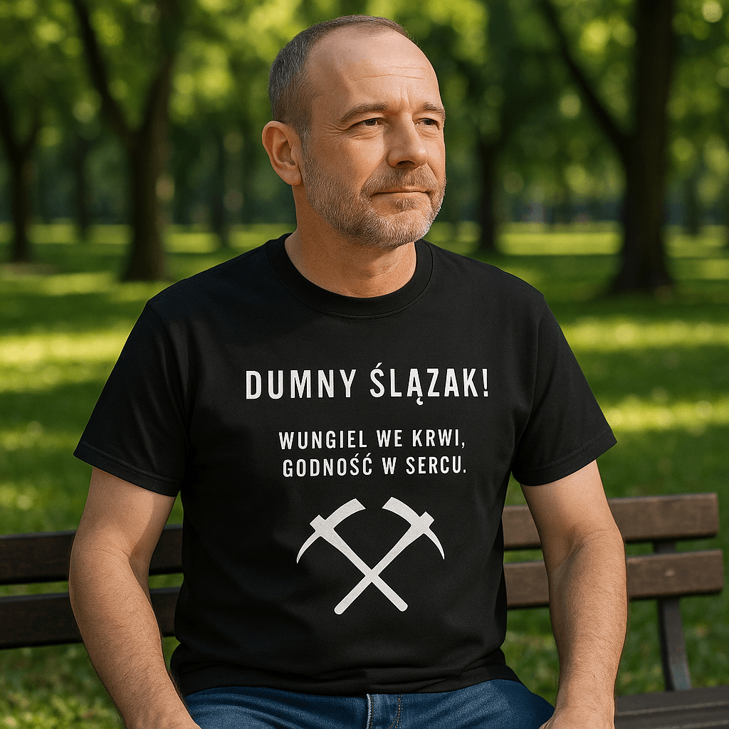 Dumny Ślązak - koszulka z charakterem (czarna)