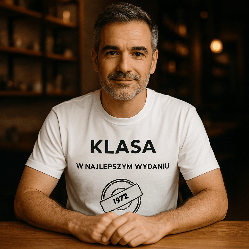 Koszulka 1972 – KLASA. W najlepszym wydaniu (Męska, Biała)