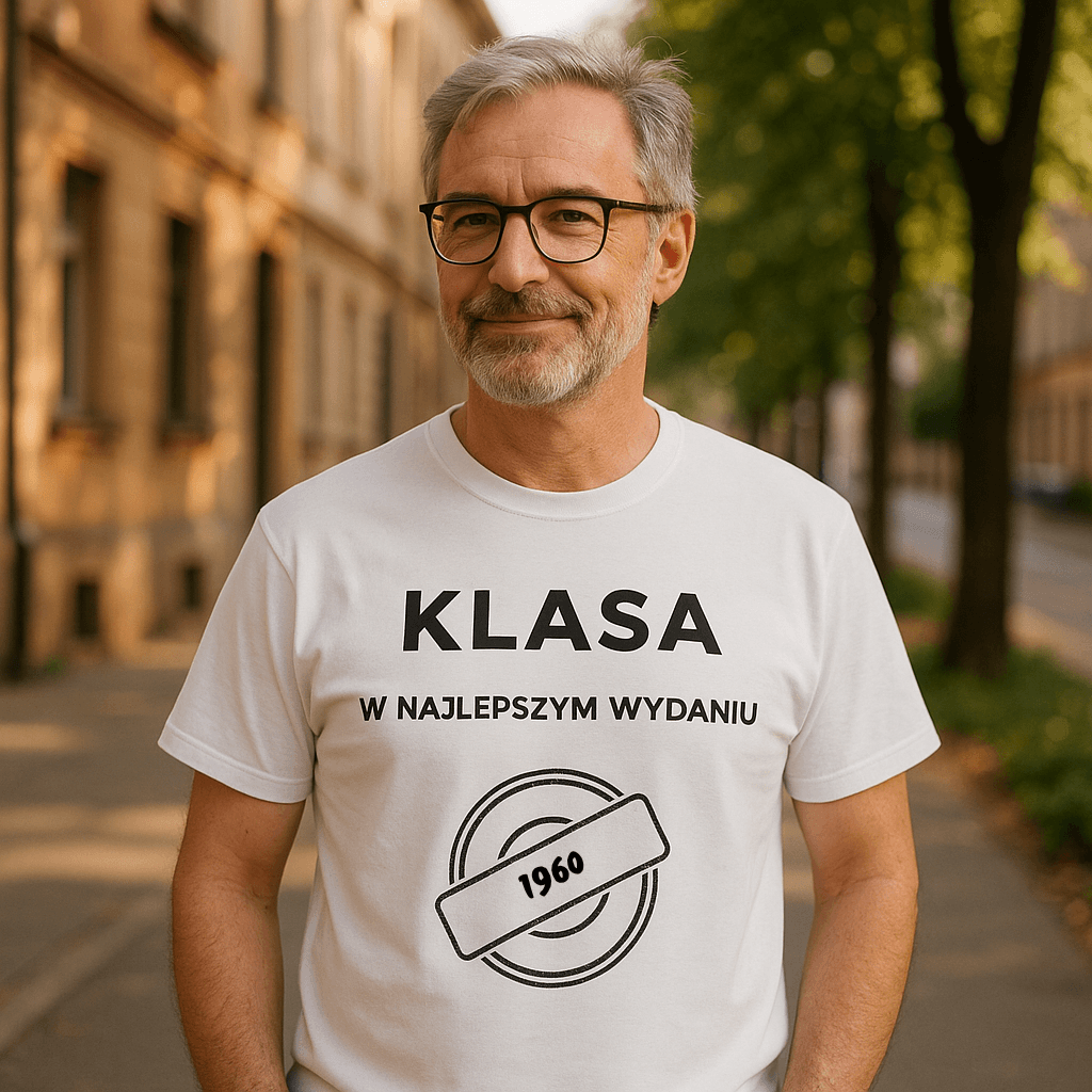 Koszulka 1960 – KLASA. W najlepszym wydaniu (Męska, Biała)