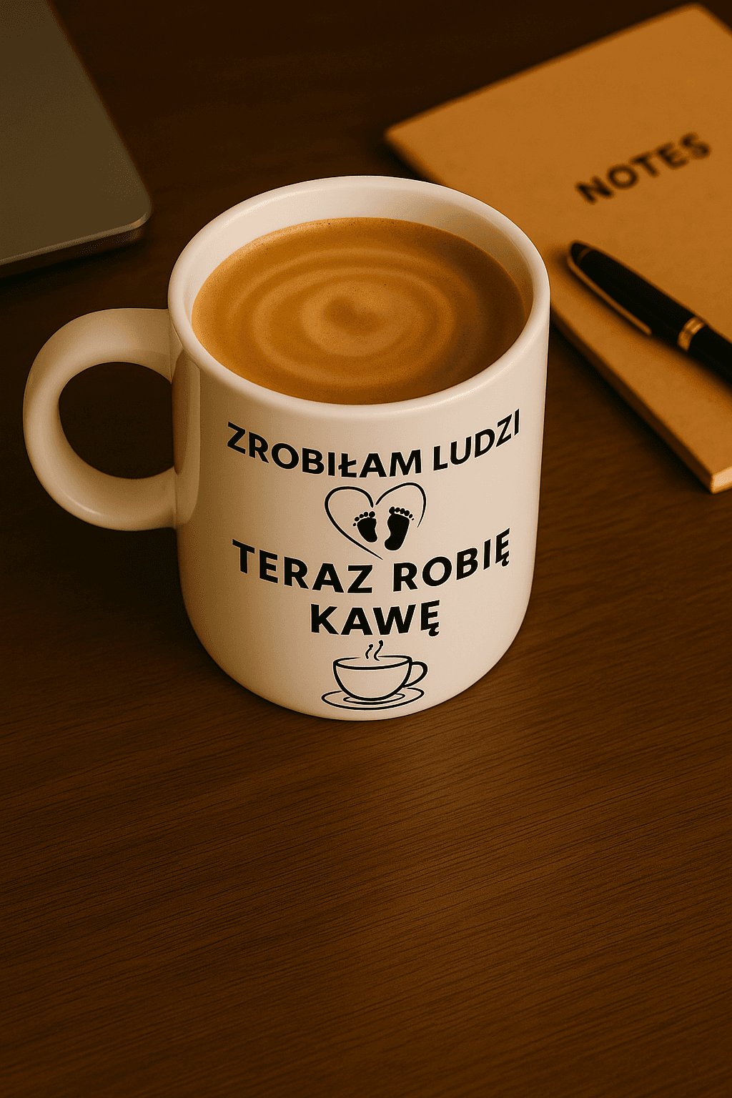 Zestaw Koszulka + Kubek: Zrobiłam ludzi, robię kawę - Mama Lifestyle Edition (biała) TOP PREZENT