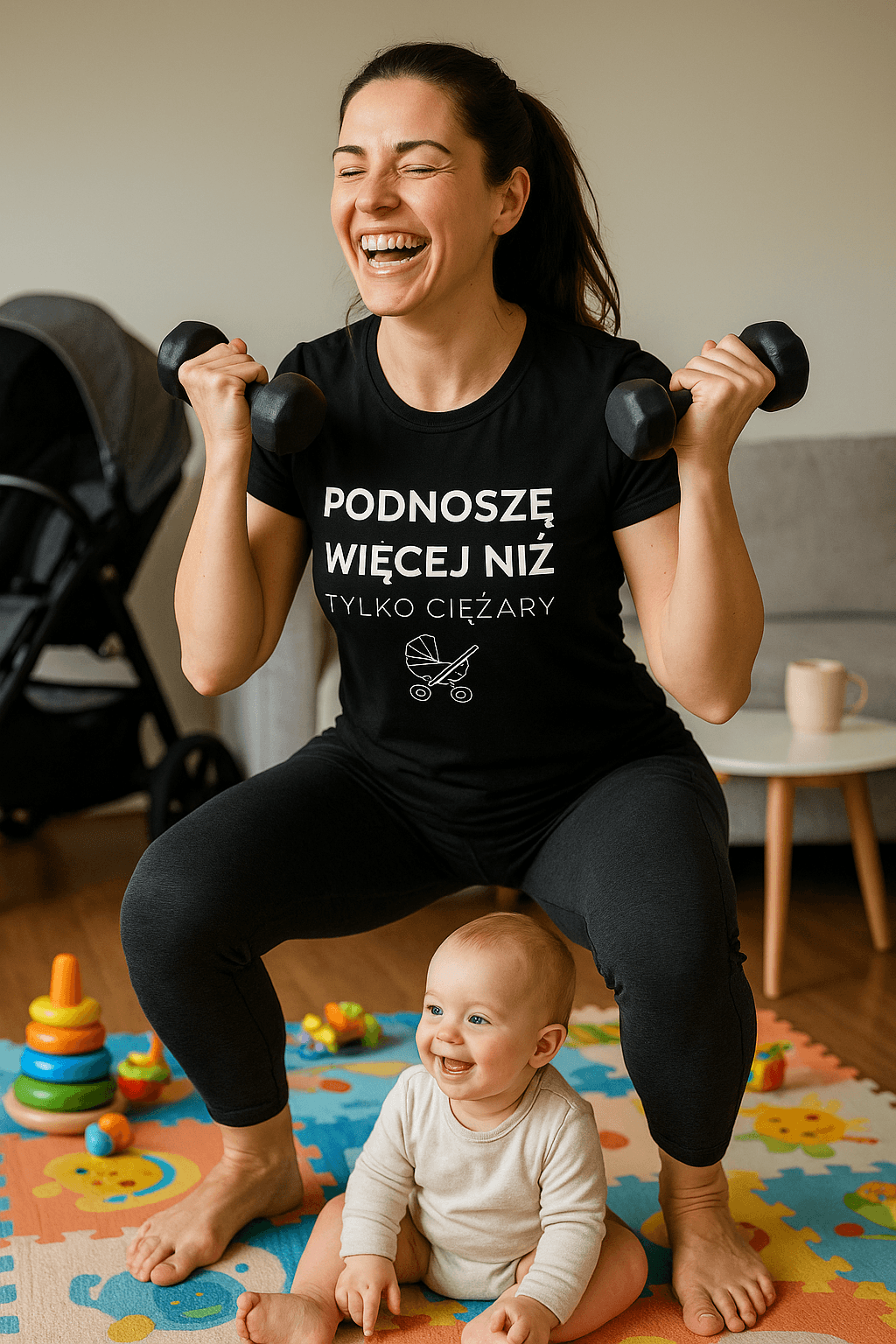Podnoszę więcej niż tylko ciężary 👶 – MAMA edition (czarna)