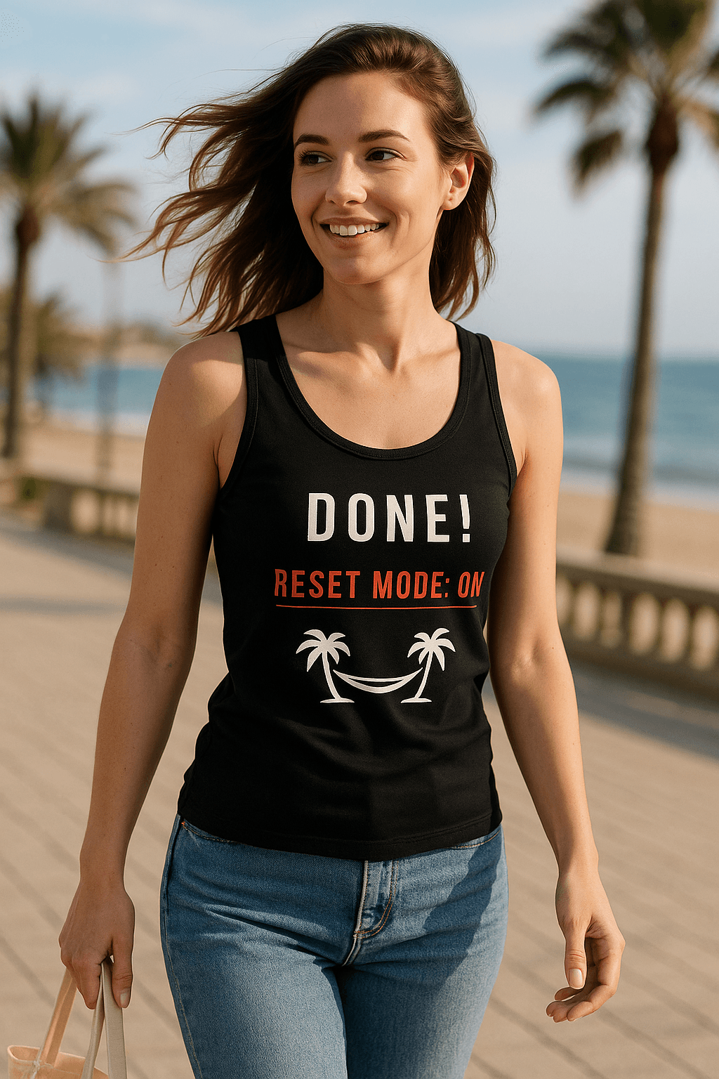 Done! Reset Mode: ON | Dla Niej Tank Top (czarny)