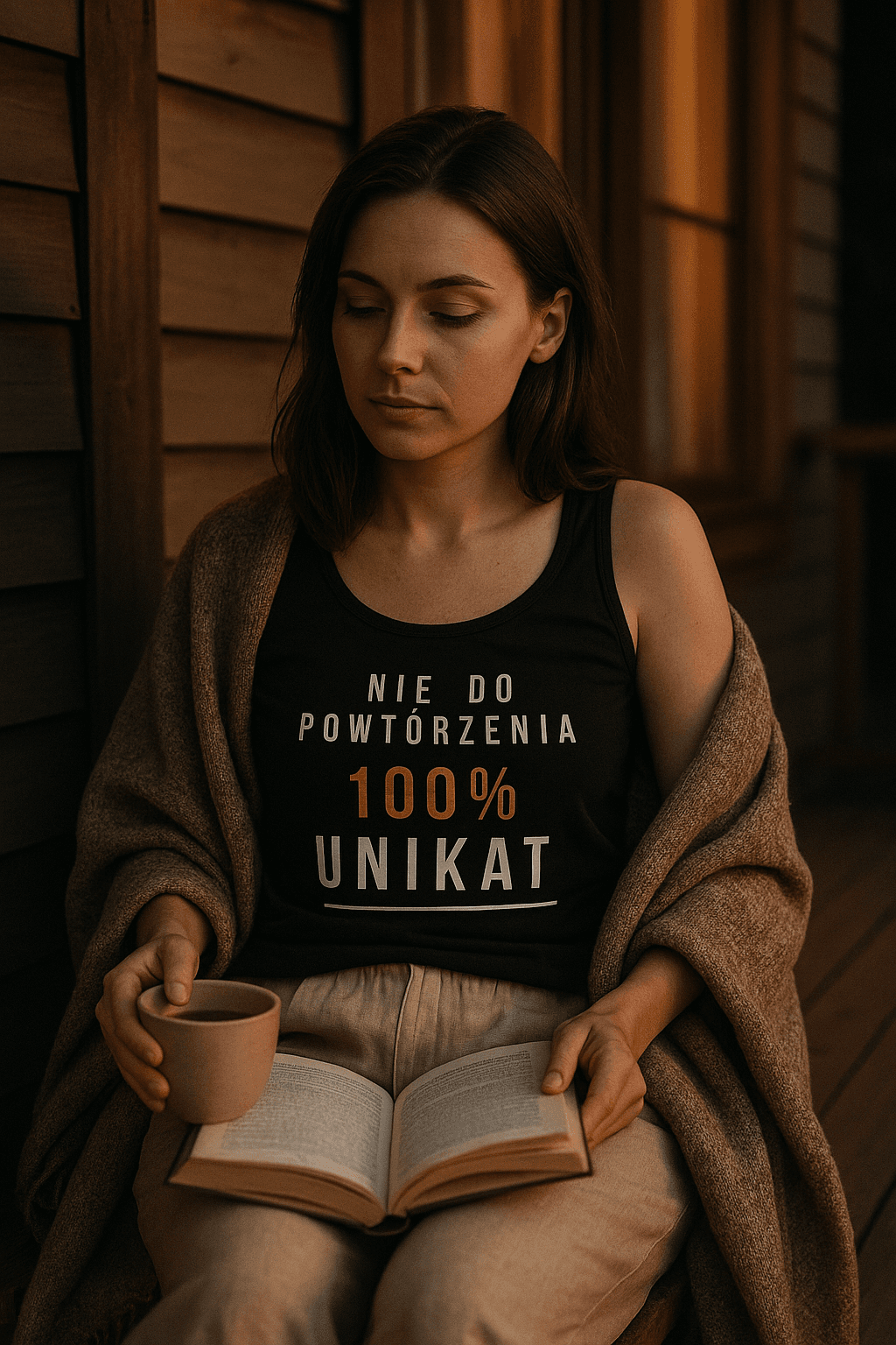 100% UNIKAT Tank Top - Strong Pretty Collection (czarna)