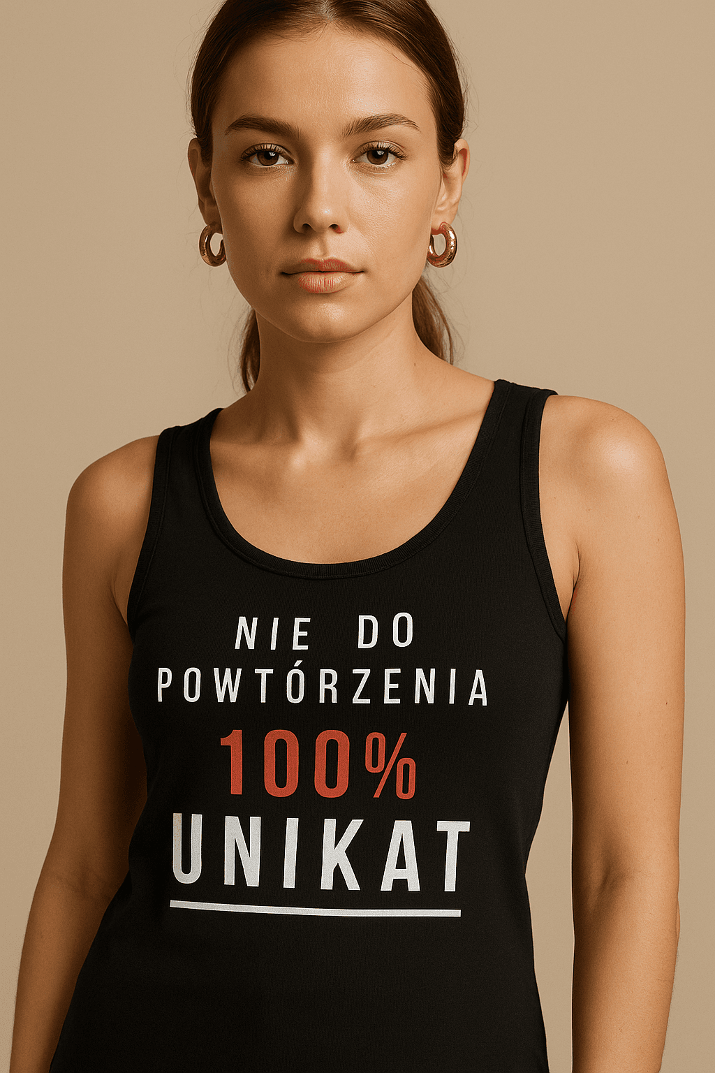 100% UNIKAT Tank Top - Strong Pretty Collection (czarna)