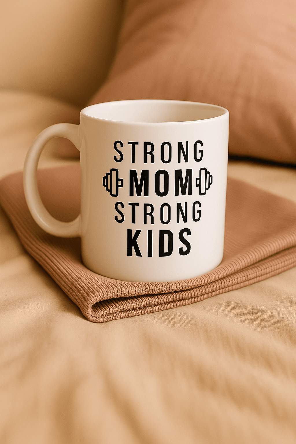 Zestaw Koszulka + Kubek: Strong Mom Strong Kids – Mama Edition (biała) TOP PREZENT