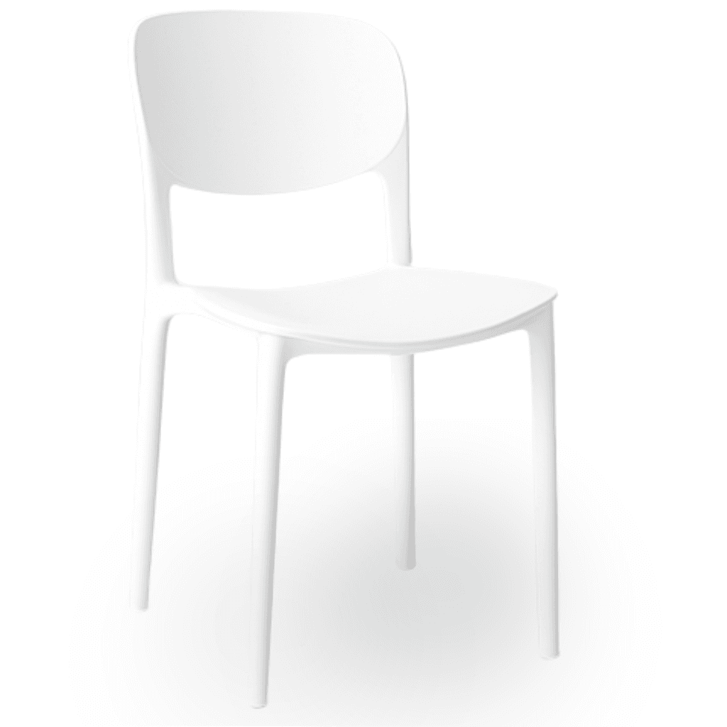 Nordic krzesło konferencyjne, plastikowe, białe, sztaplowane – do gastronomii, domu, biura i na eventy