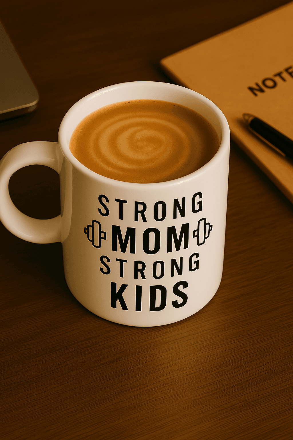 Zestaw Koszulka + Kubek: Strong Mom Strong Kids – Mama Edition (biała) TOP PREZENT