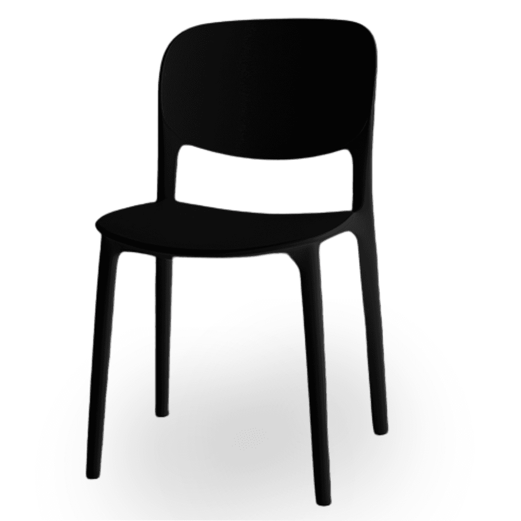 Nordic krzesło konferencyjne, plastikowe, czarne, sztaplowane – do gastronomii, domu, biura i na eventy