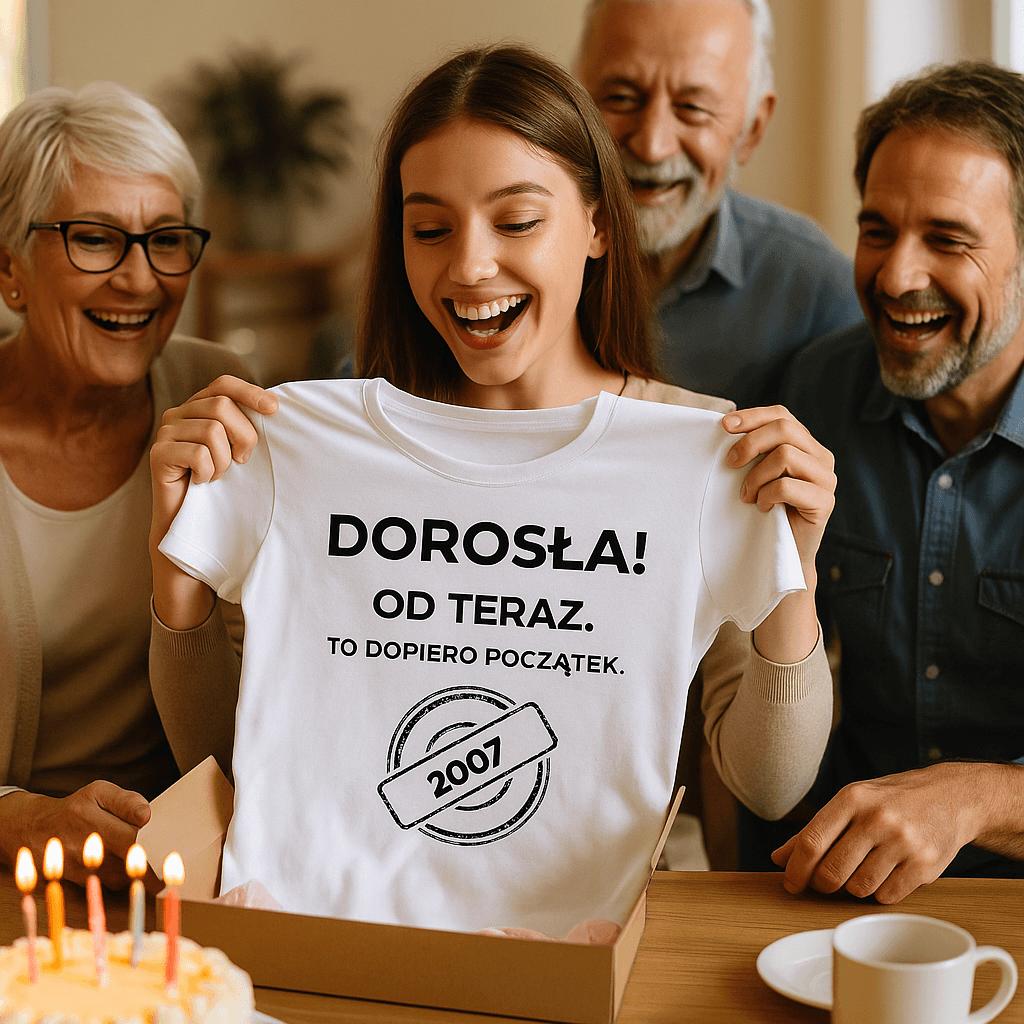 Zestaw Koszulka + Kubek: DOROSŁA – Od teraz. To dopiero początek (biała). Wersja Limitowana 2007