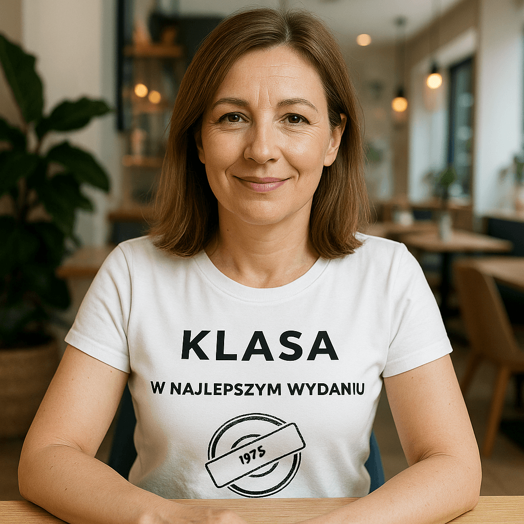Koszulka 1975 – KLASA. W najlepszym wydaniu (Damska, Biała)