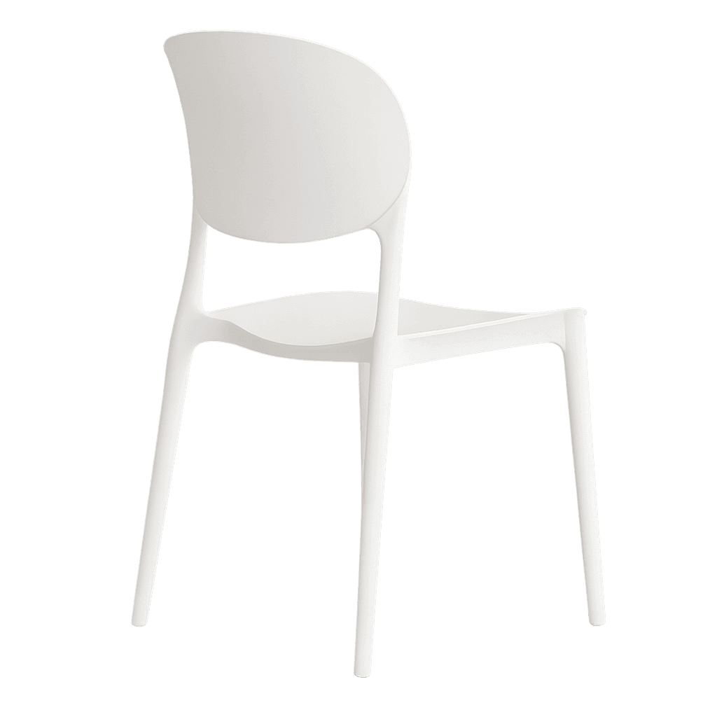 Krzesło plastikowe białe, sztaplowane (PP) – do domu, biura, szkoły i gastronomii, łatwe w czyszczeniu