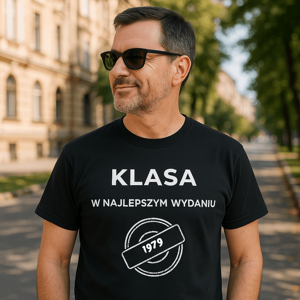 Koszulka 1979 – KLASA. W najlepszym wydaniu (Męska, Czarna)