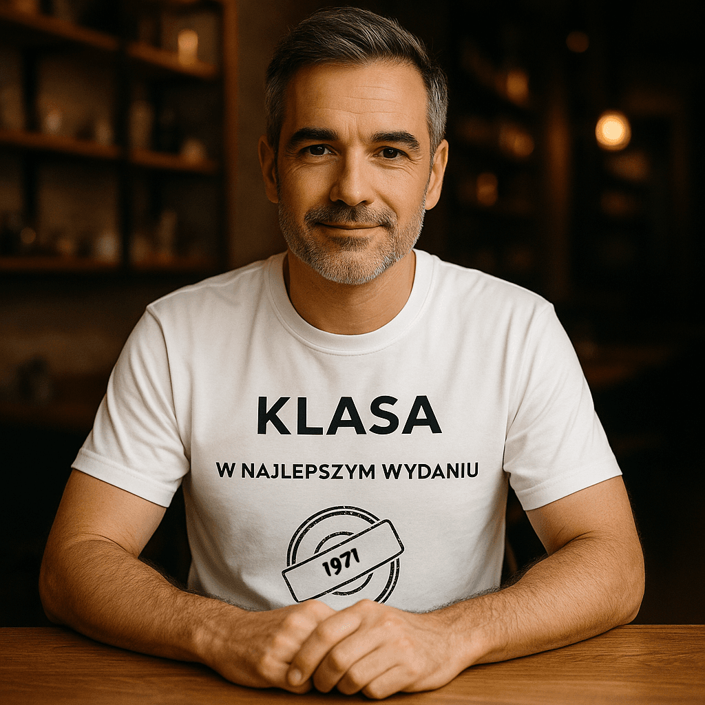 Koszulka 1971 – KLASA. W najlepszym wydaniu (Męska, Biała)