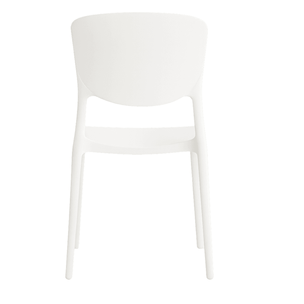 Krzesło plastikowe białe, sztaplowane (PP) – do domu, biura, szkoły i gastronomii, łatwe w czyszczeniu
