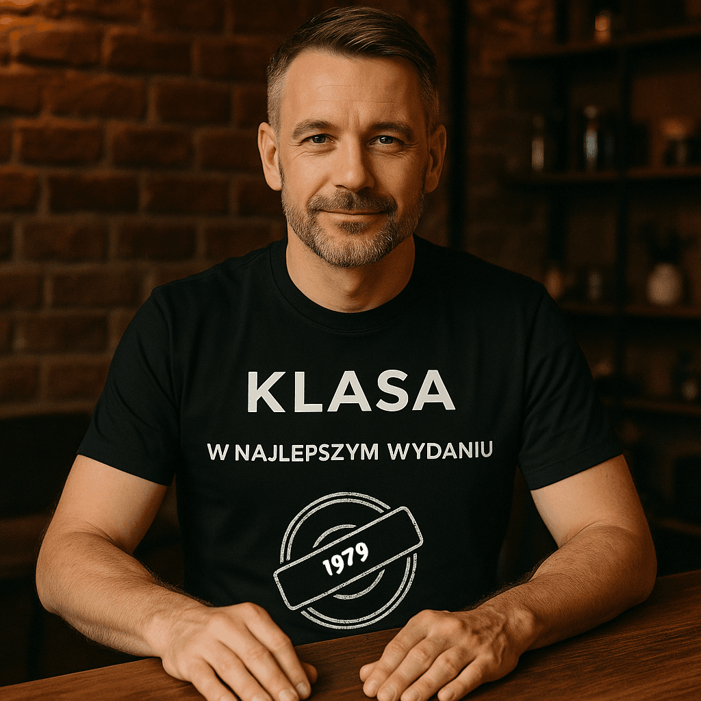 Koszulka 1979 – KLASA. W najlepszym wydaniu (Męska, Czarna)