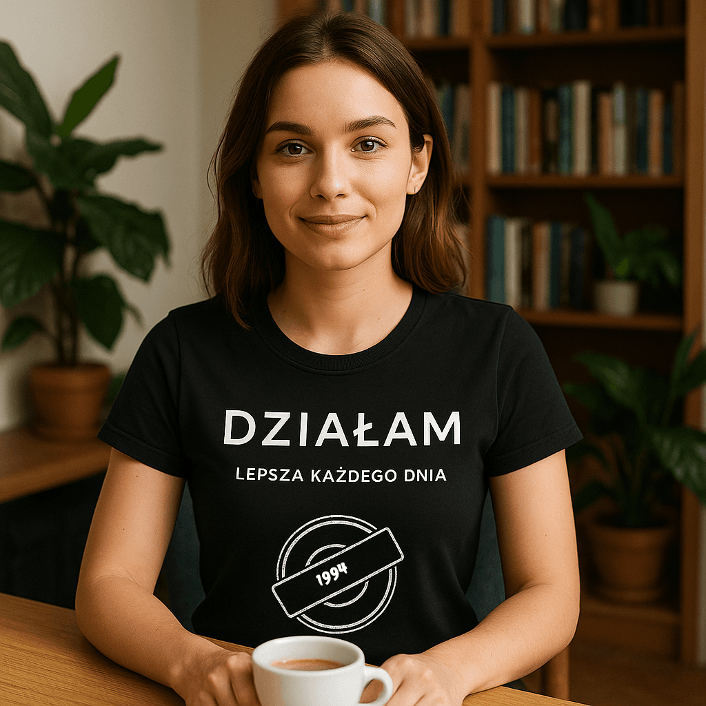 Koszulka 1994 – DZIAŁAM. Lepsza każdego dnia (Damska, Czarna)