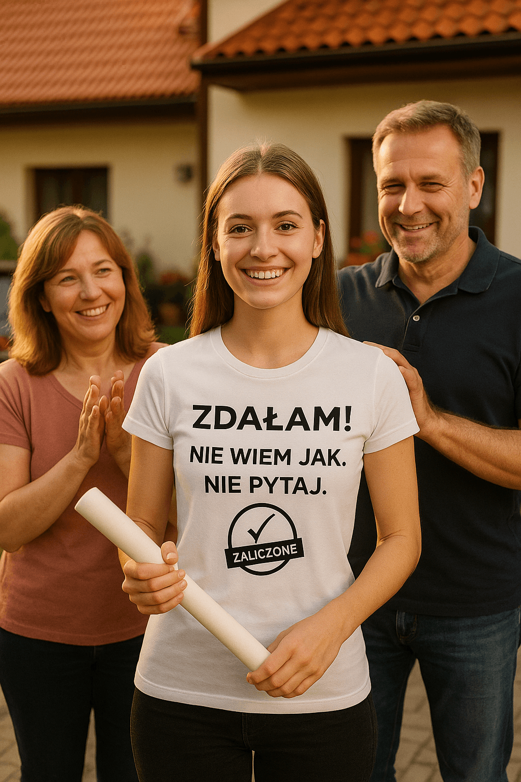 Zestaw Koszulka + Kubek: ZDAŁAM – Nie pytaj jak Wersja Limitowana 2025 (biała)