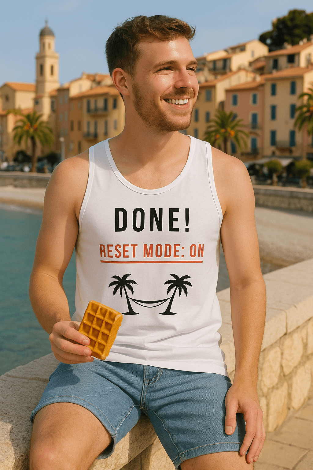 Done! Reset Mode: ON | Dla Niego Tank Top (biały)